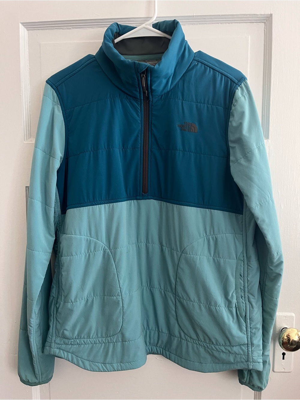 The North Face Two-Tone Teal Quarter-Zip Pullover